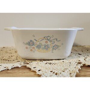 Corningware P-43-B Country Cornflower Square Casserole Dish 90s Vintage 5"